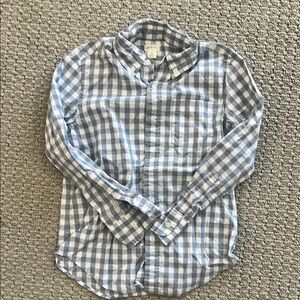 J. Crew Blue and White Gingham Casual Button Down Shirt